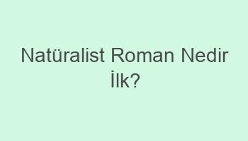 naturalist roman nedir